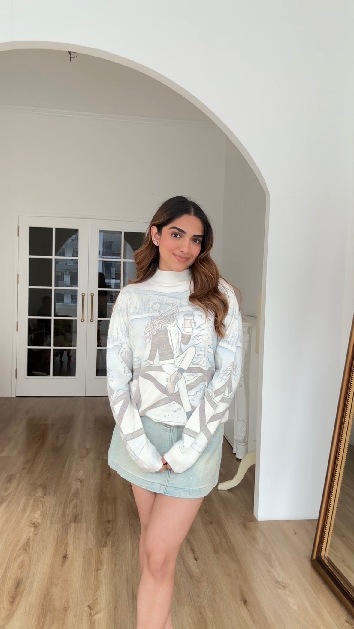 Everly Winter Snow Sweater Top