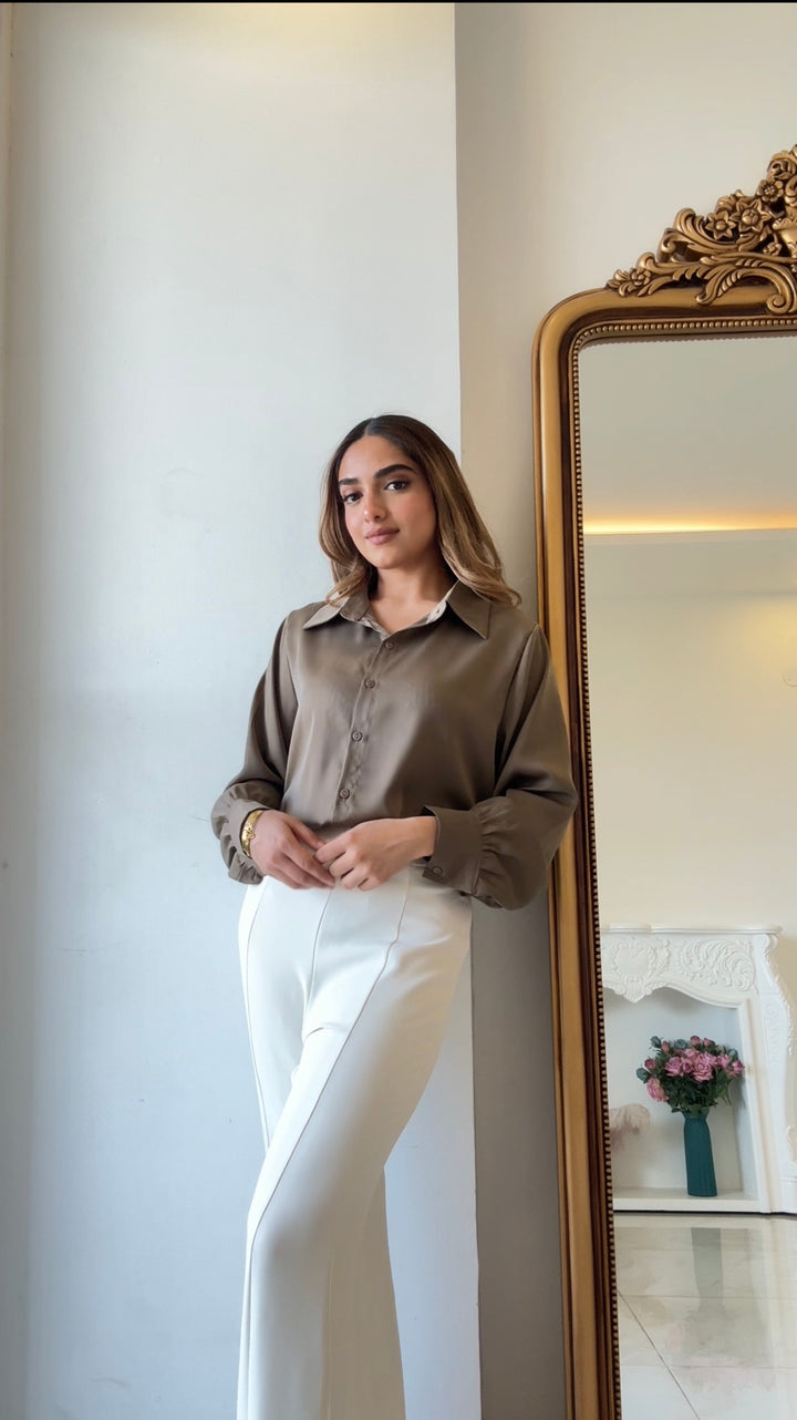 Sage Premium Satin Shirt