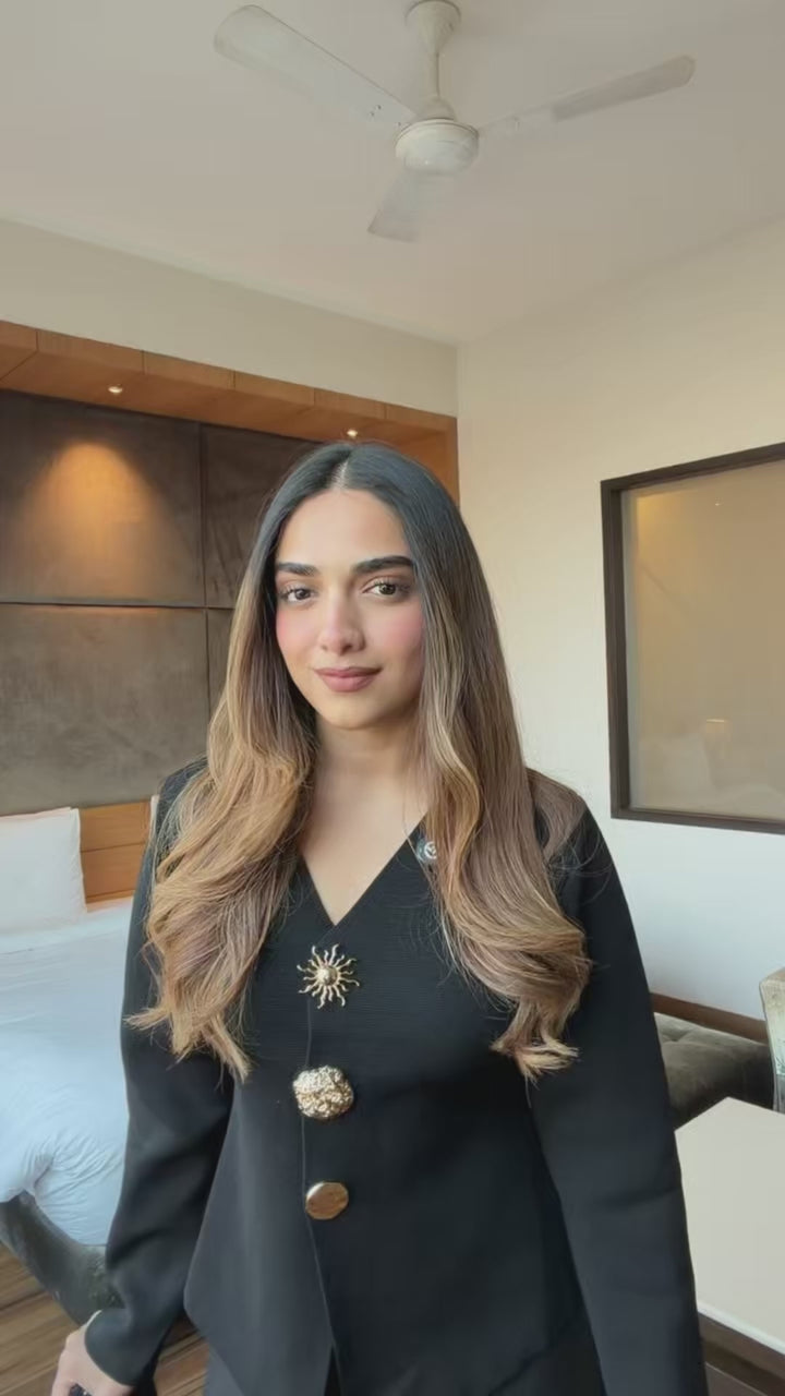 Cressida Embellished Glittery Sweater with Shirt