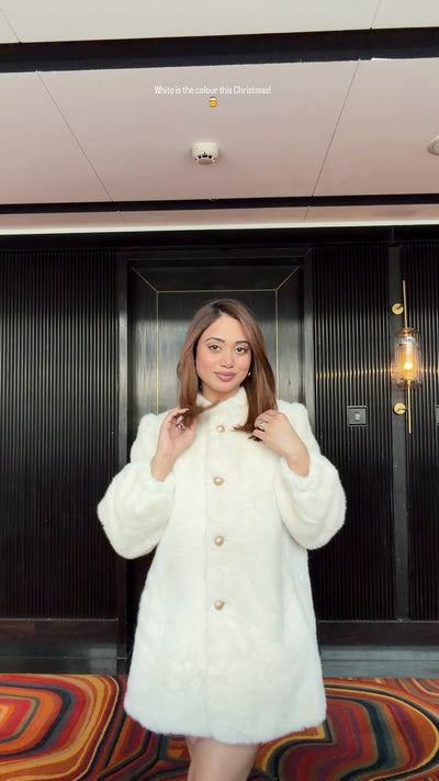 Black Luxury Rosemary Fur Coat Dress