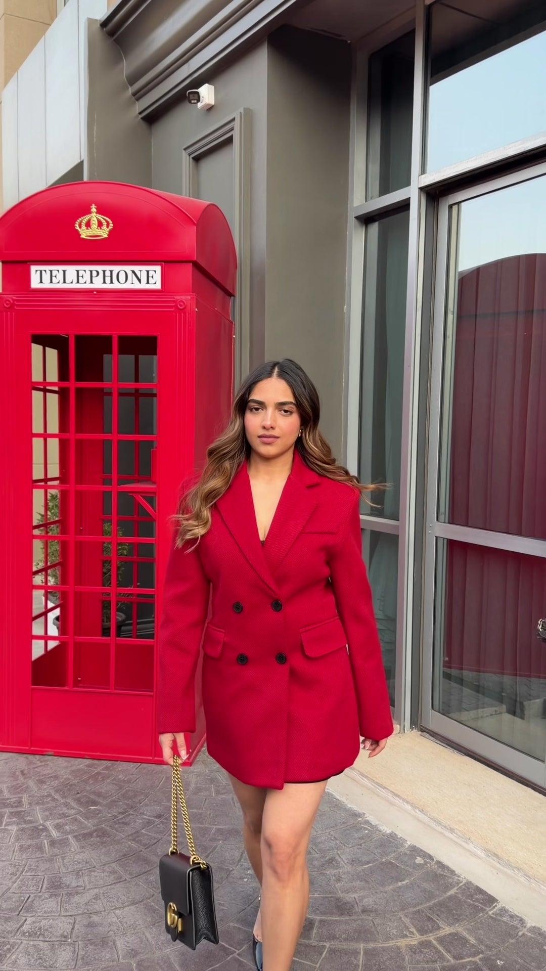 Morganna Red Winter Double Breasted Blazer