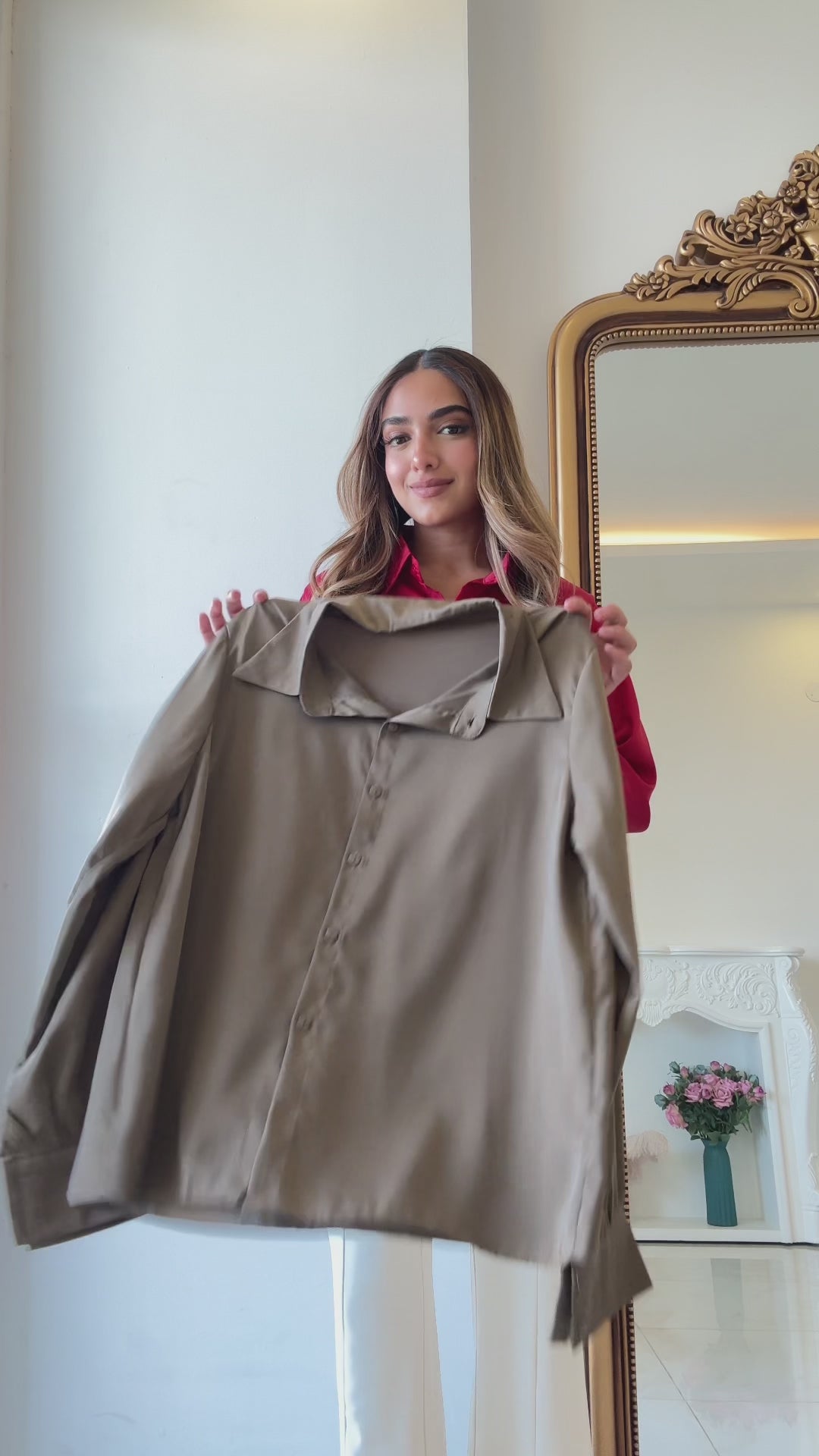 Sage Premium Satin Shirt