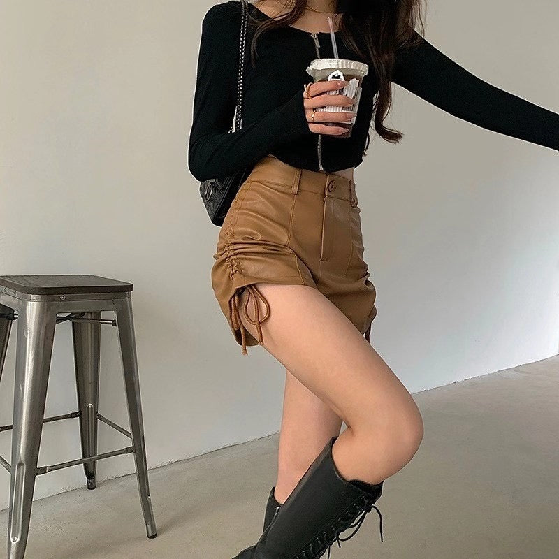 Aisla Faux Leather Shorts