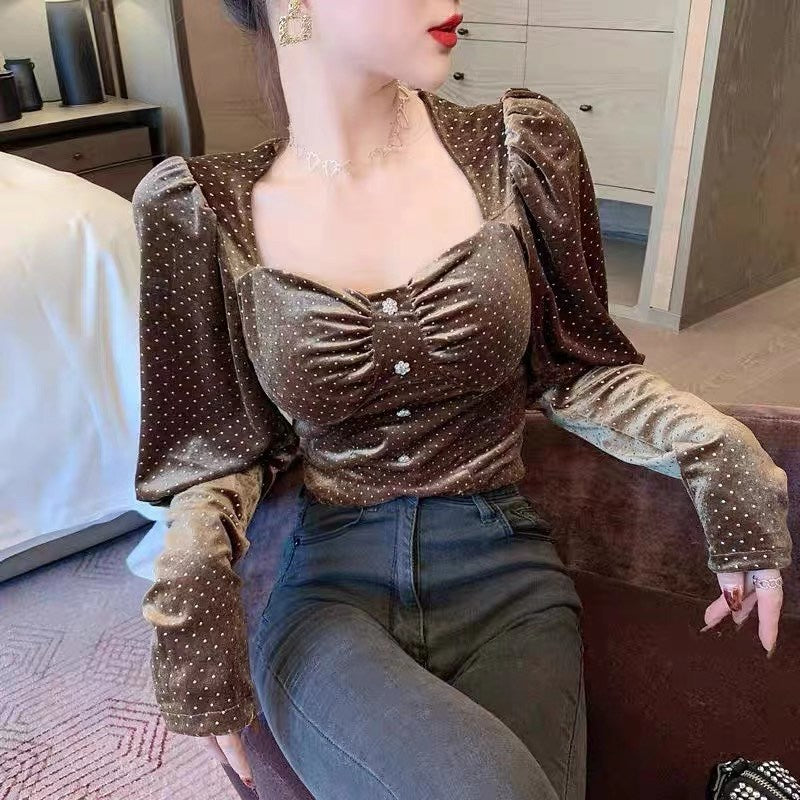 Aimee studded velvet top